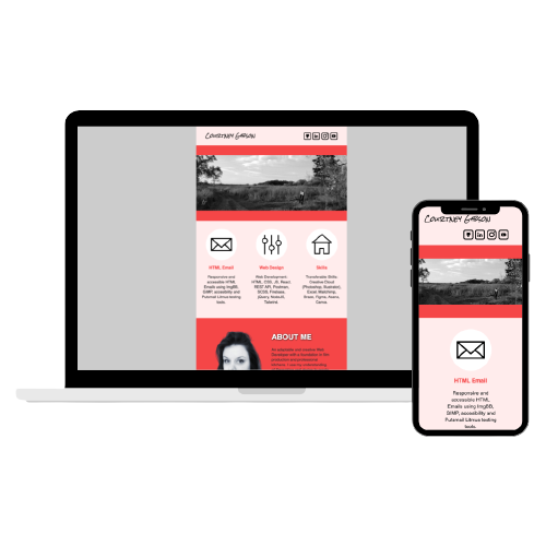 HTML email version of Courtney's portfolio