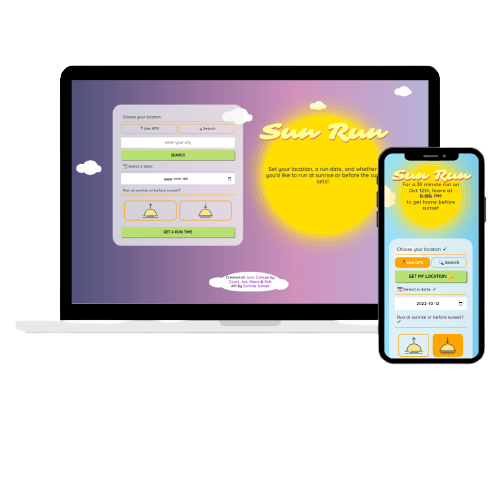 laptop and mobile mock up of a jogging app